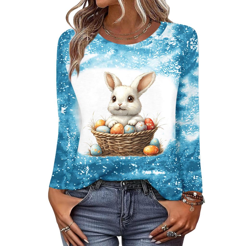 Long Sleeve Shirts For Women Cute Print Graphic Tees Blouses Casual Plus Size Basic Tops Pullover