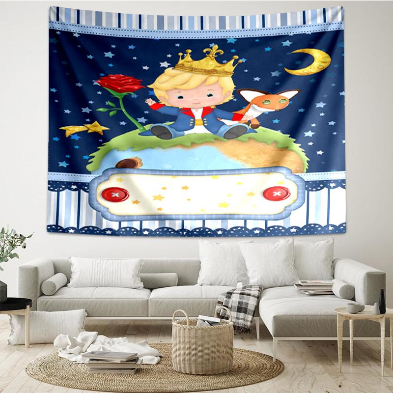 The Little Prince Print Tapestry, Backdrop, Easy Setup, Ideal for Bedroom, Office & Living Room, with Aesthetic Wall Hanging Decor.