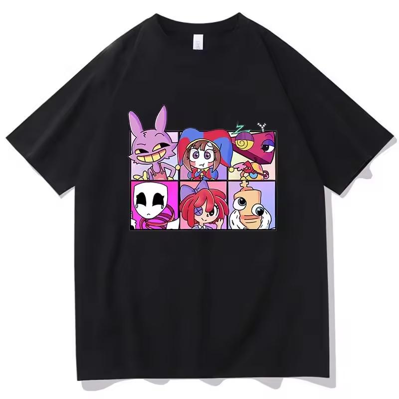 The Amazing Digital Circus Print T-Shirt Men Women Casual High Quality Pomni The Jester Ramen T-Shirts Cotton Short Sleeve Tees