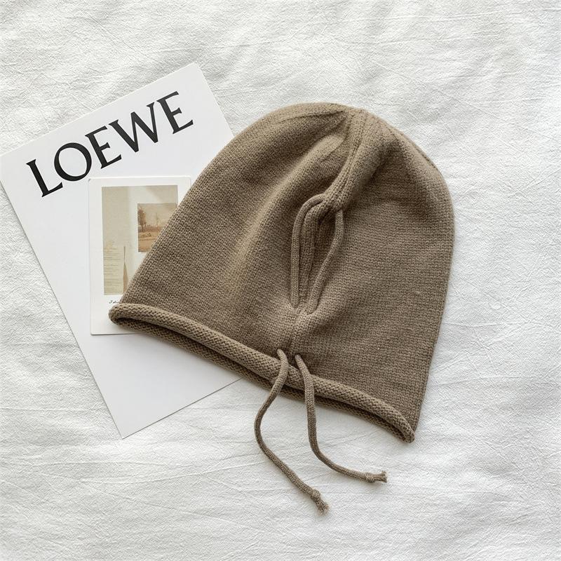 

Baggy Slouchy Beanies Female Winter Warm Knitted Bonnet Hoods Hat Women Fashion Drawstring Pullover Cold Hats for Ladies Fashion