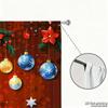 Piece Set High Definition Digital Printed Curtainsred Background Christmas Ornaments Snowman Festive Holiday Decorhome Deco Curtain Made Of Polyester
