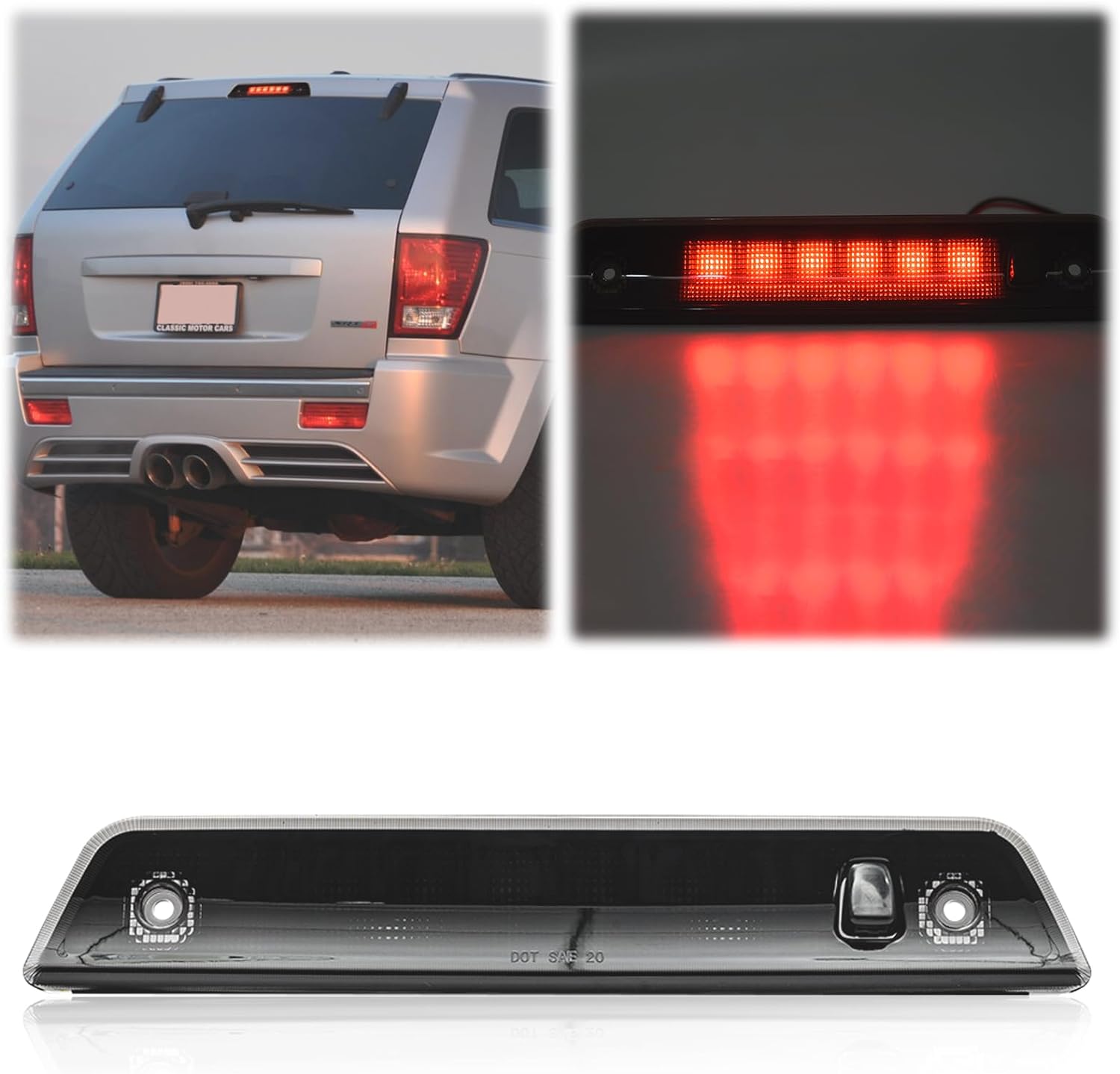 

55157397AA 55157397AC Black 3RD LED Brake Rear Tail Light Lamp For Jeep Grand Cherokee 2005 2006 - 2010 55157397AD 55157397AB дым
