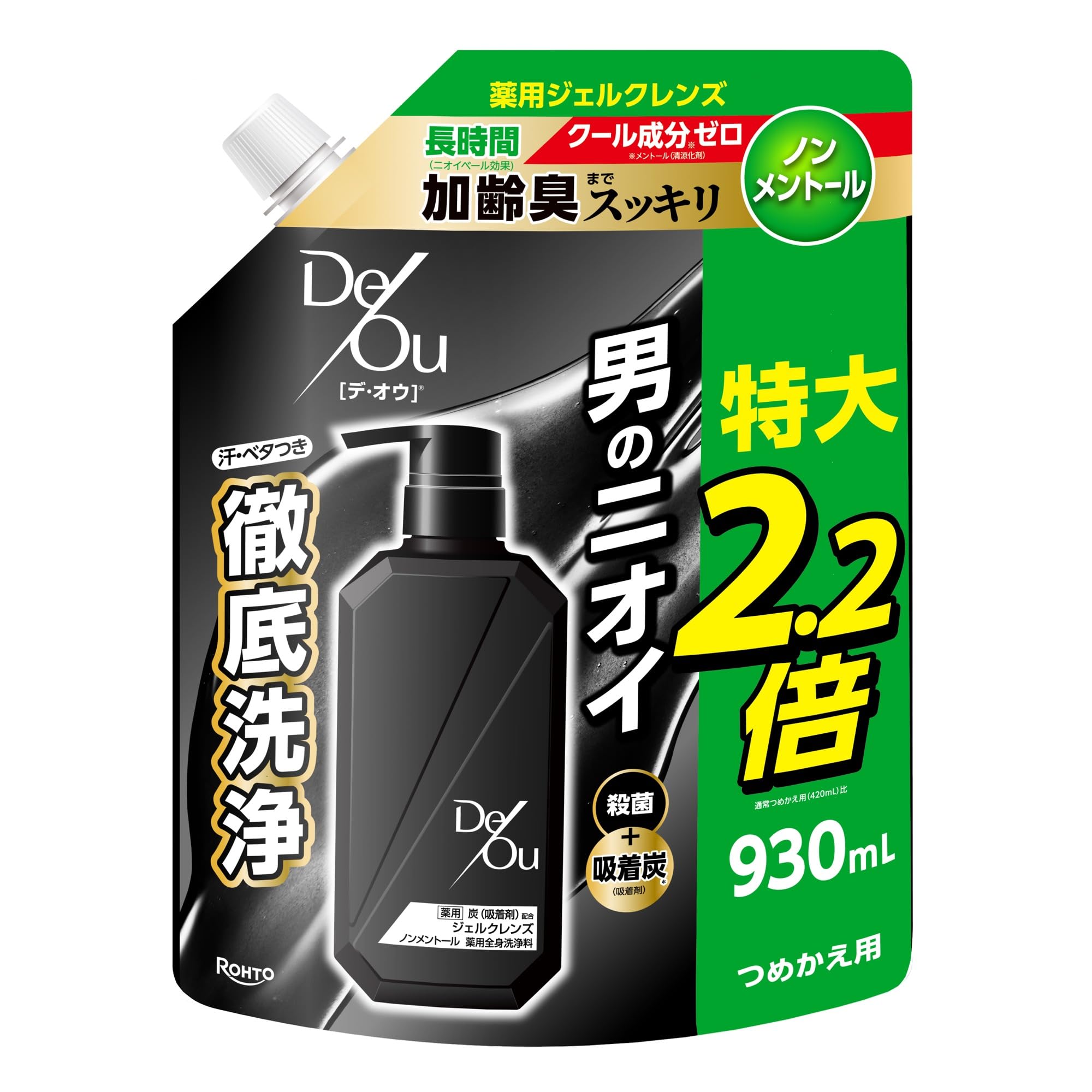 

Deo Medicated Gel Cleanse Refill Extra Large 930ml charcoal antibacterial [Quasi-drug] Non-menthol (Body soap, adsorption, ingredients) чёрный