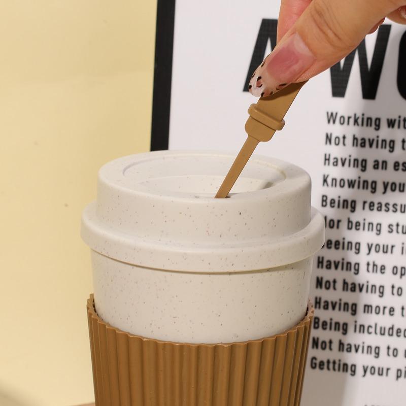 4/1PCS Portable Reusable Coffe Cup Portable Outdoor Travel Mug Heat Insulated Tea Coffee Cup 470ml Hotel Cup With Silicone Lids