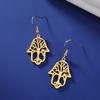 Dawapara Hamsa Hand Dangle Earrings Filigree Evil Eye Fatima Hand Evil Eye Pendant Stainless Steel Je Jewelry