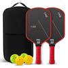 Pickleball Paddle Set Carbon Fiber T700 Textured Surface Kids Beginner Racket Full