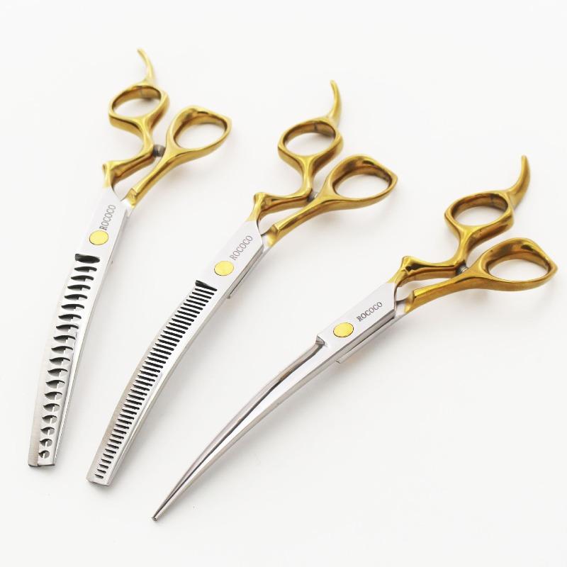 Golden Pet Curved Scissors Set Special Grooming Metal Tools for Dogs Pet Cleaning Supplies Beauty Combing Products Accessories