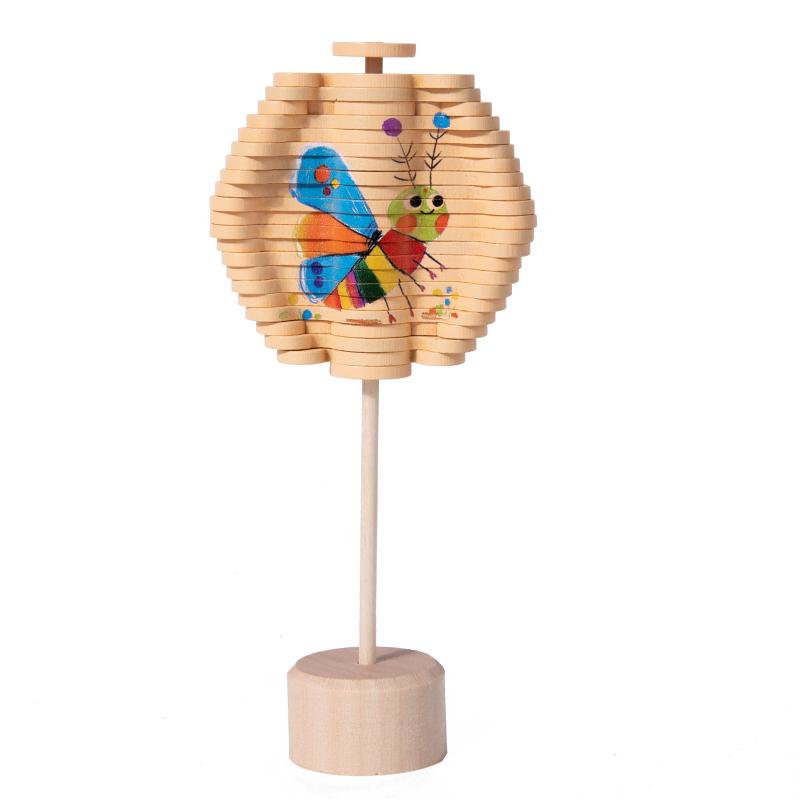 Wooden Rotating Lollipop Figurines Rotating Spin Montessori Toys Portable Interactive Funny Rotating Lollipop Early Education