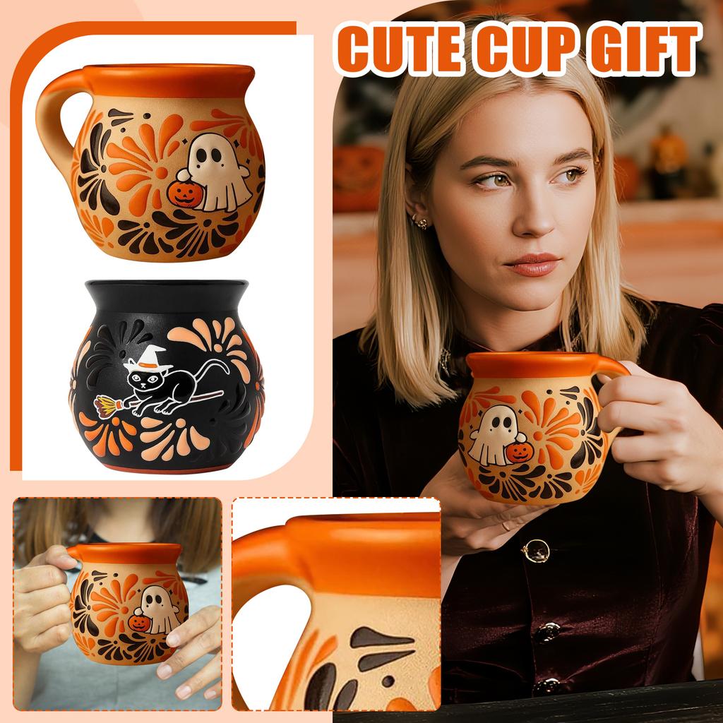 Strašidelný keramický hrnek ve tvaru dýně