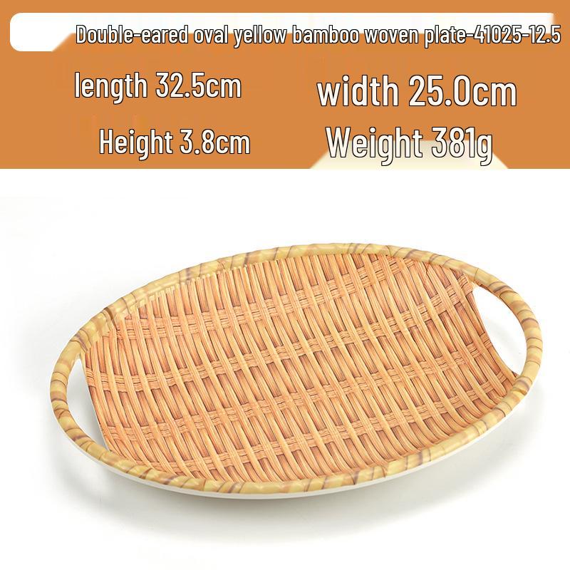 Kreativní obdélníkový porcelánový talíř ve stylu bambusu na sushi, BBQ, svačiny a dezerty