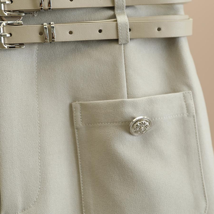 Osthiawen Brand High-Waisted Slimming Midi Skirt for Women - Perfect for Autumn.