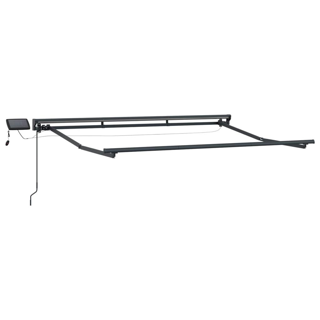 Manual Awning Frame with LEDs Beige and Anthracite 3.5 X 2 M