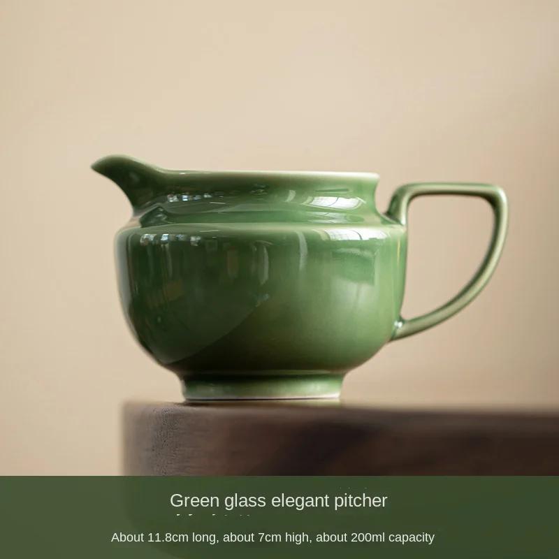 

Blue Glaze Pitcher Japanese Style Ceramic Fair Cup Pitcher Fair Mug Fair Cup Handmade Ice Gray Glaze Tea Pot Simple Tea Pitcher