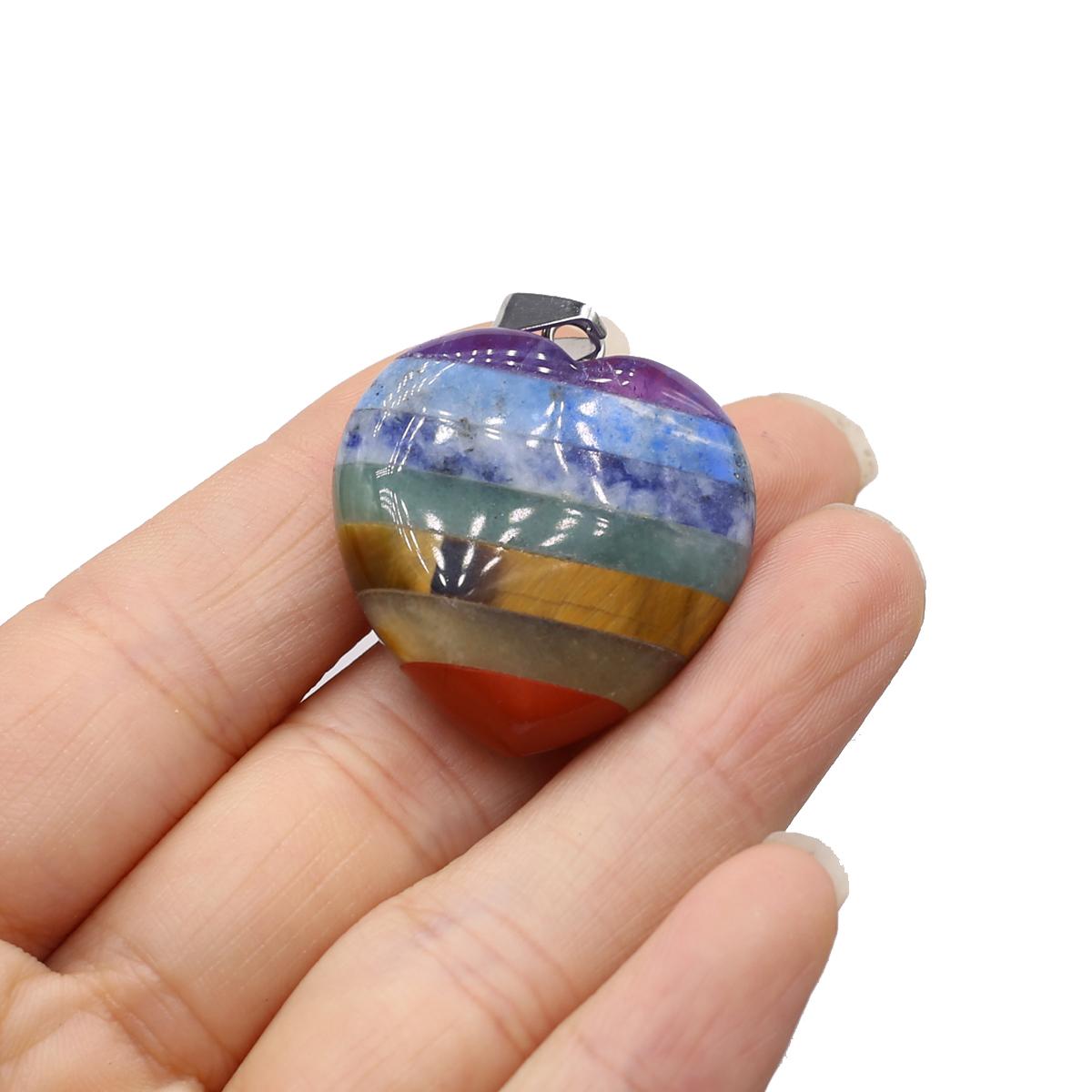 

1 шт., подвеска в виде сердца из натурального камня в стиле бохо, аура целебные драгоценные камни пэчворк подвески для женщин своими руками ожерелье брелок подвесные декоративные аксессуары 30×30 мм 1Pc/30x30mm разноцветный