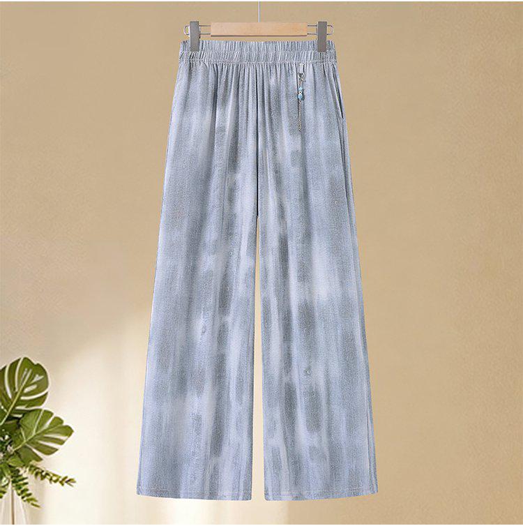 

Women s Cotton & Linen Wide-Leg Pants - Summer Elastic Waist for Elderly XL (80-105 lbs)