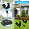 3Pcs Black Chicken Statue Handmade Metal Animal Ornaments Rooster Garden Sculpture  Micro Landscape