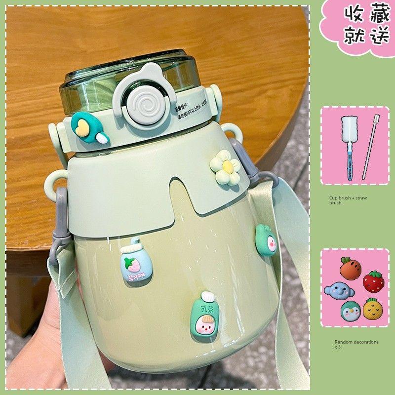 Japan Zgp Children's Large Capacity Thermos Cup Good-looking with Straw Big Belly Cup Women Cute School Water Bottle