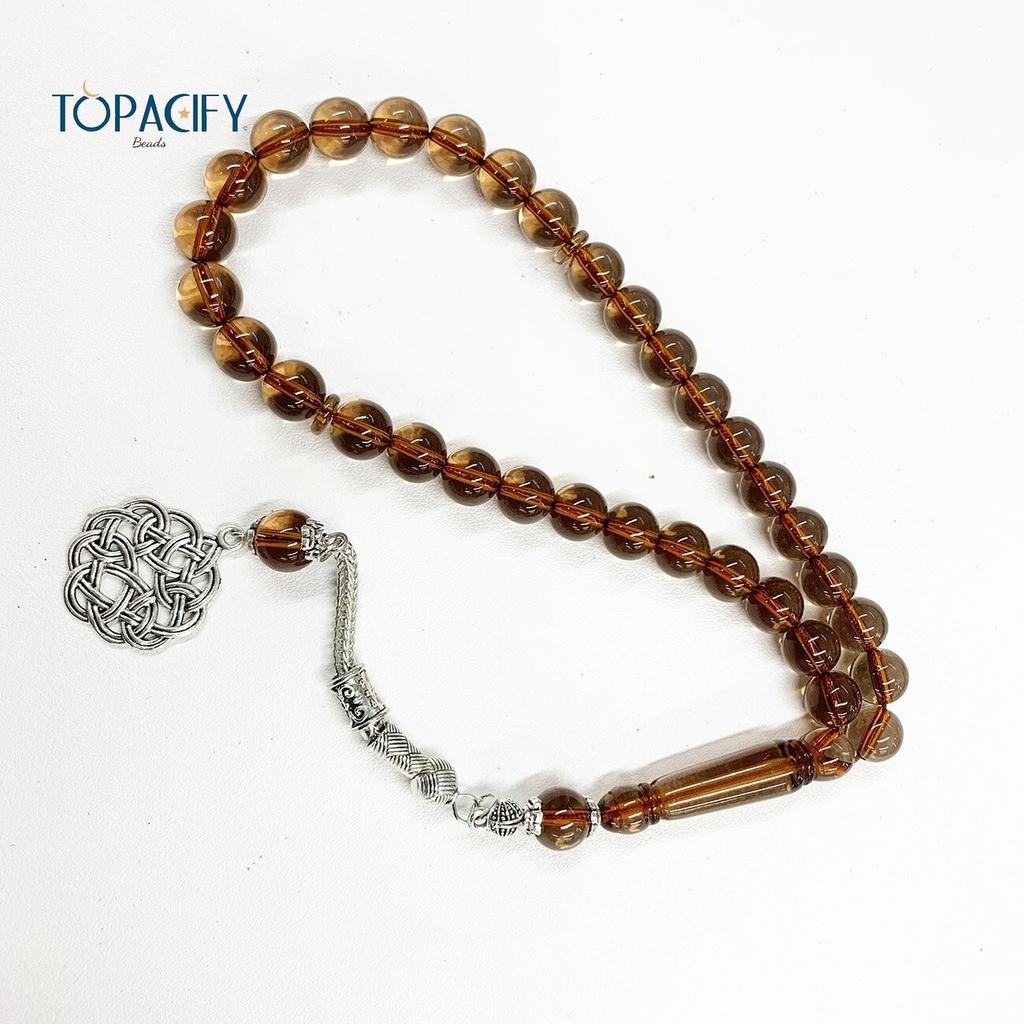 Muslim Prayer Beads Bracelet Made of Natural Resin - Tasbih Rosary with a Neutral Design Style Islamic Prayer Beads
