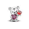 Brand New Copper Metal Charm Bead Components Bead Component Red Cherry Strawberry Love Heart Charm Bead Component Compatible With Authentic Original