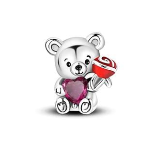 Brand New Copper Metal Charm Bead Components Bead Component Red Cherry Strawberry Love Heart Charm Bead Component Compatible With Authentic Original
