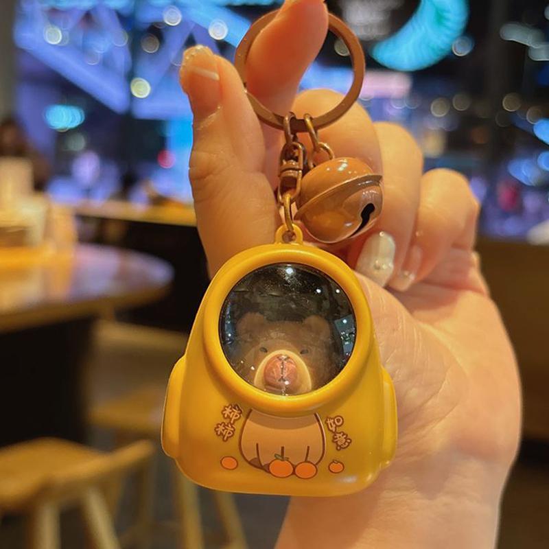 Creative Keychain Kawaii Capybara Schoolbag Shape Key Chains Funny Pencil Case Pendants Charm Car Keyring Diy Bag Accessories