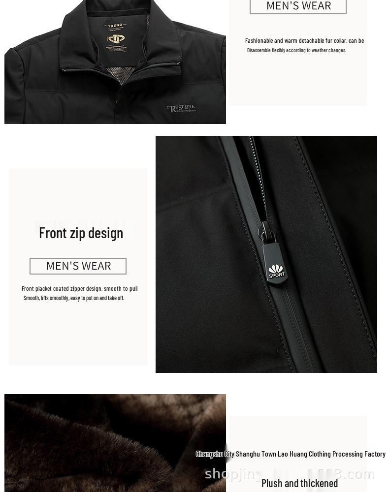 

Мужская флисовая куртка из смесовой шерсти для зимы - короткий стиль L for 90-110 jin серый