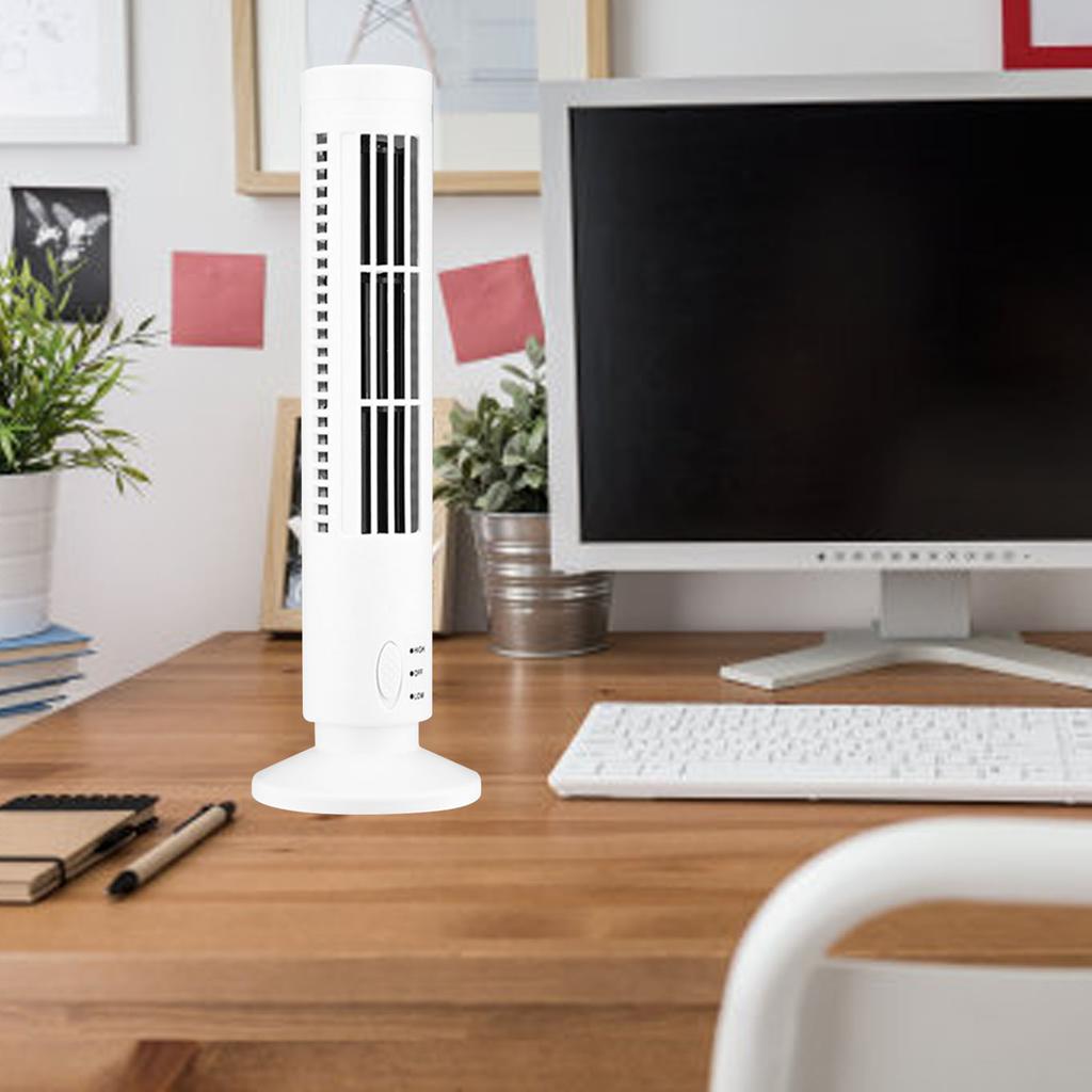 Desktop Tower Fan Bladeless Vertical Electric Fan for Study Dorm USB Plug In 5V