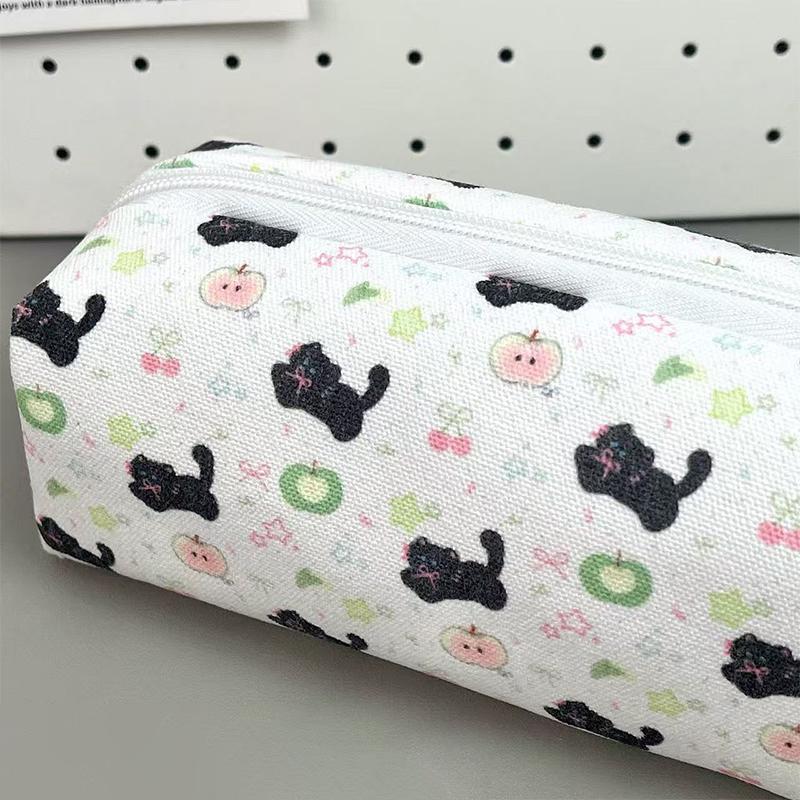 Cute Cat Print Pencil Case Bag Pouch Teach Gift Gadget Bag Storage Makeup Bag Stationary Bag