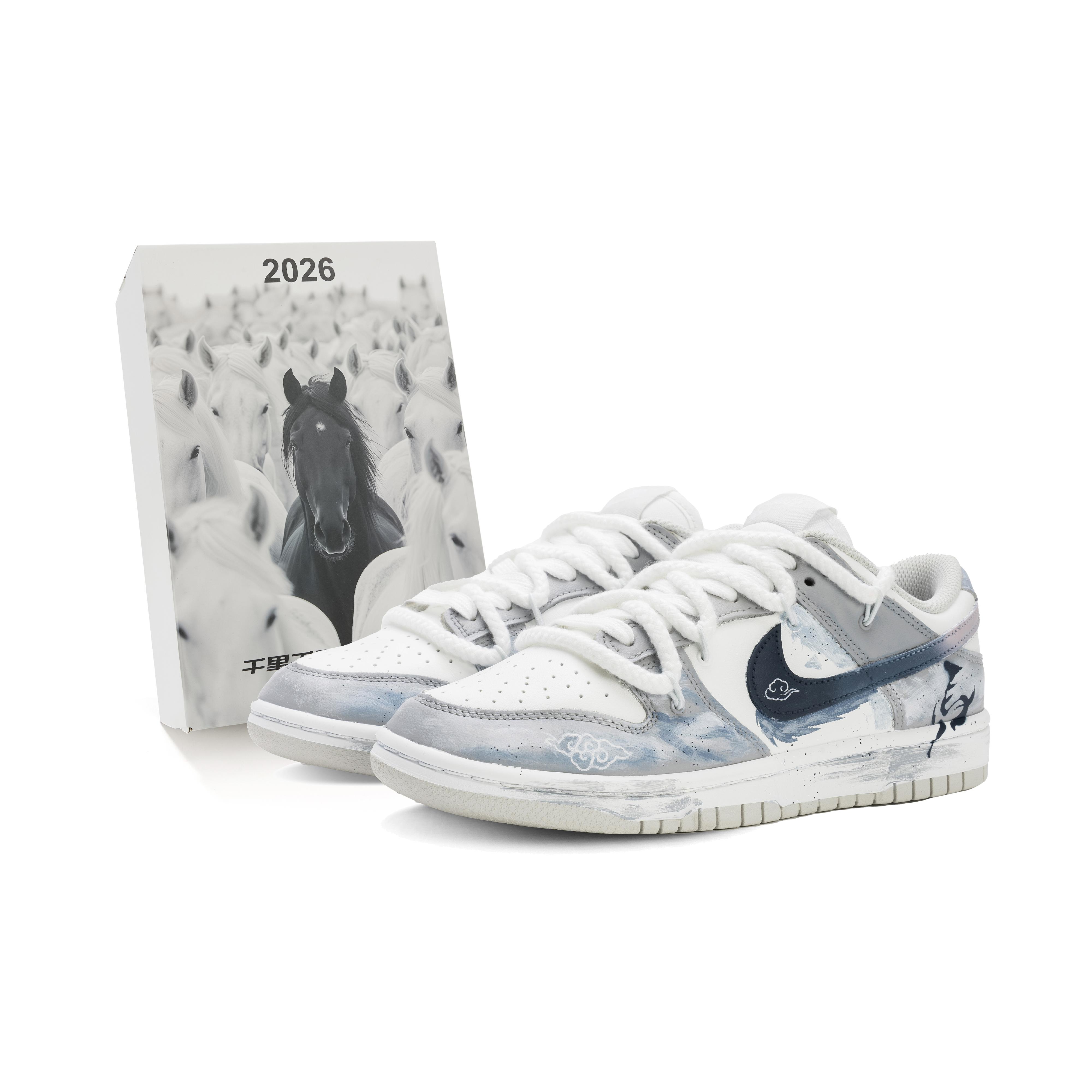 

Nike Dunk Abrasion Resistant Slip Resistant Low top Skateboard Shoes Men s White Gray DD1391-103(Team575-) 44