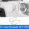 Accessories For Jeep Renegade 2015- 2024 2025 Exterior Chrome Front Side Turn Signal Light Lamp Cover Trim Frame Car Styling