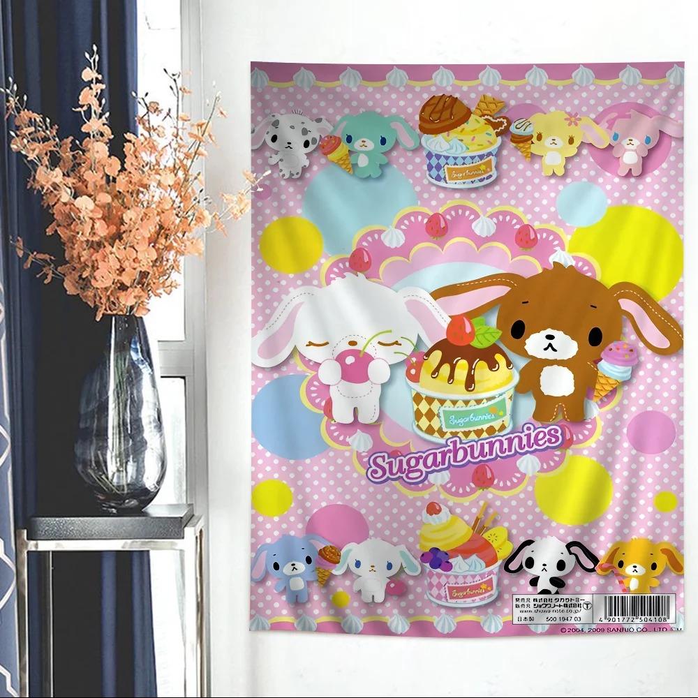 

SSugarbunnies Anime Printed Large Wall Tapestry Kawaii Hanging Tarot Hippie Wall Rugs Dorm Art Home Decor 74x94cm(29x37in)