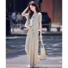 Shangjing Literary Style Pocket Blouse & Wide-Leg Pants Set