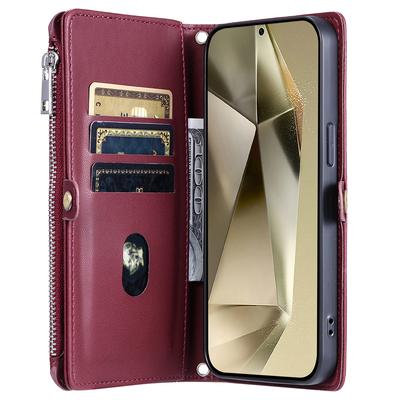 015 Style For Samsung Galaxy A56 5G Case TPU+PU Leather Wallet Phone Cover with Straps