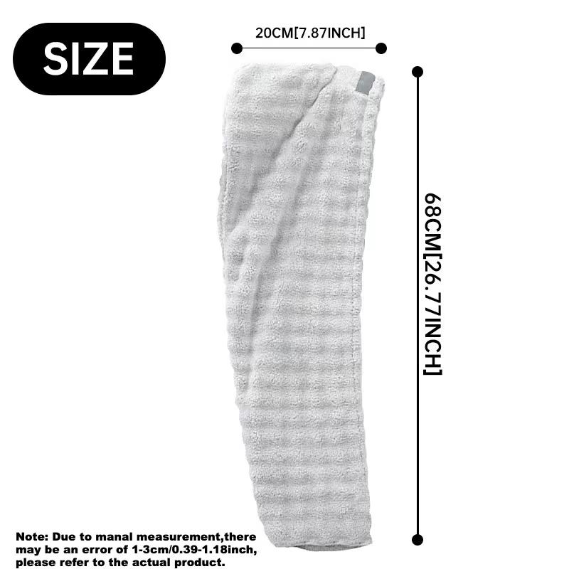 Women's Hair Drying Towel Wrap Super Absorbent Microfiber Hair Turban for Long Thick Curly Hair
