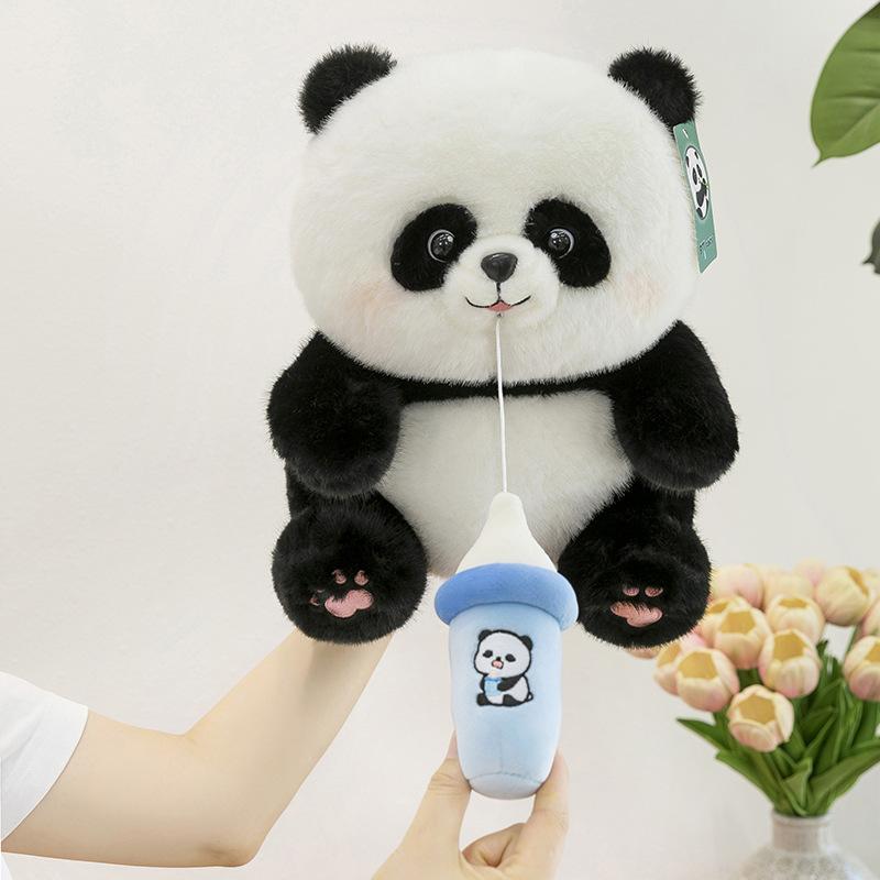 Neues trendiges niedliches Panda-Plüschtier, kreatives Kindergeschenk, Flaschen-dehnbare Panda-Puppe