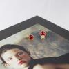 Tipsy Liquor-Filled Candy Sterling Silver Heart Stud Earrings - Vintage Japanese & Korean Fashion