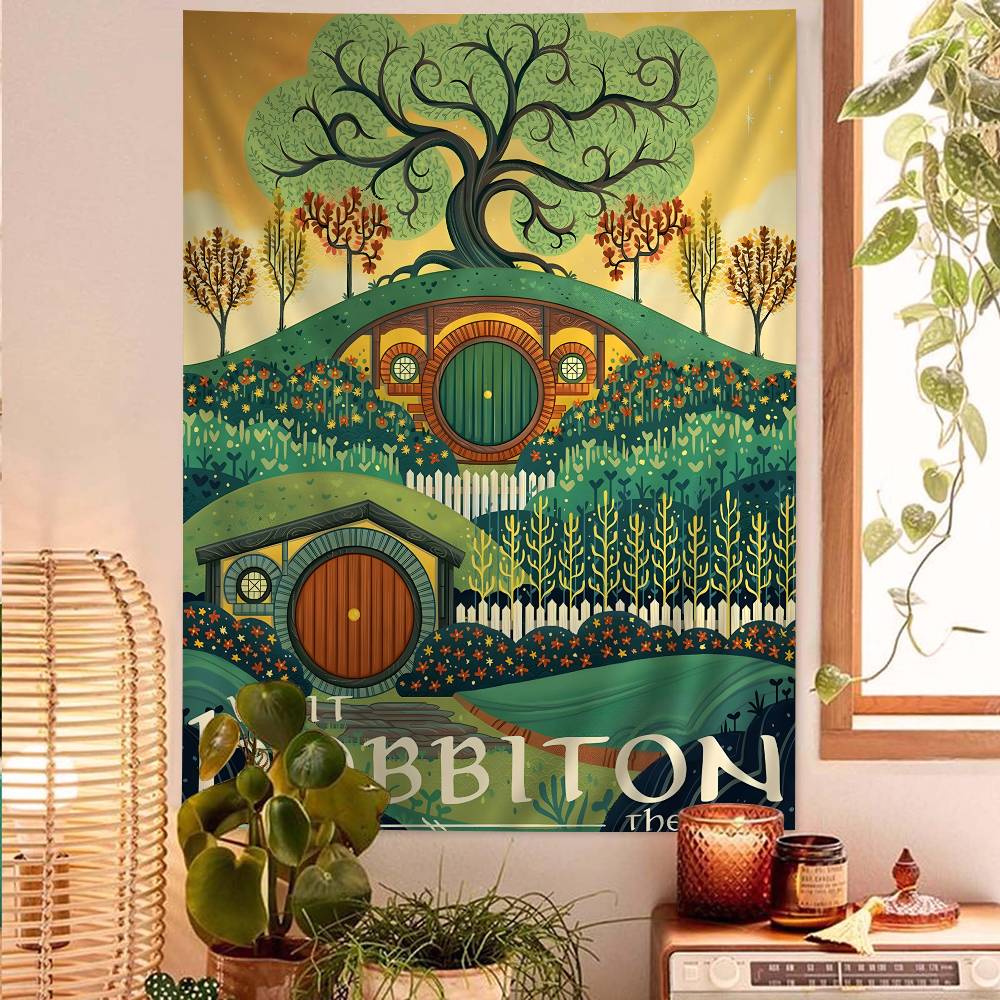 

Abstract Ring Art Retro Travel Cartoon Tapestry Wall Hanging Decoration Household Home Decor 74x94cm(29x37in)