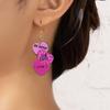 1 pair of flower tulip earrings earrings love stitching Valentine's Day earrings sweet cartoon