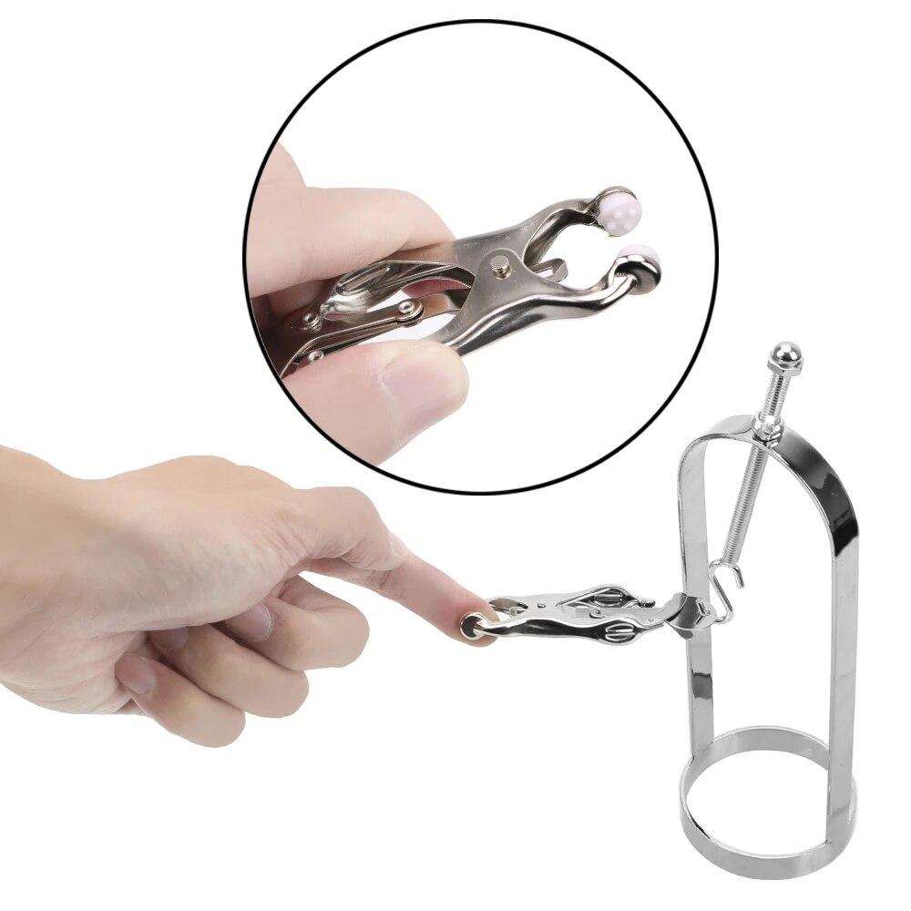 Un par de abrazaderas para pezones, pinzas para pechos para mujeres, herramientas sexuales para parejas, juguetes eróticos, arnés femenino para adultos, jaula de castidad, Bondage, Sex Shop