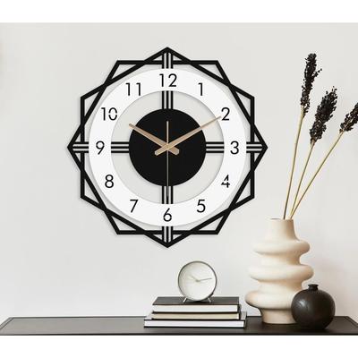 Stilvolle Metall-Analog-Wanduhr für Wohnzimmer, Schlafzimmer, Küche, Zuhause und Flur | Antike ausgefallene große moderne Wanduhr zur Heimdekoration (50CM)