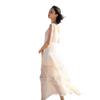 Forest Chic White Spaghetti Strap Dress - Gentle Fairy Long Vacation Dress Sanya Beach Style (f2105)