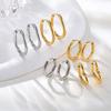 Minimalist U-shaped Hoop Earrings for Women,Stainless Steel Geometric Earrings,Fashion Jewelry Gift