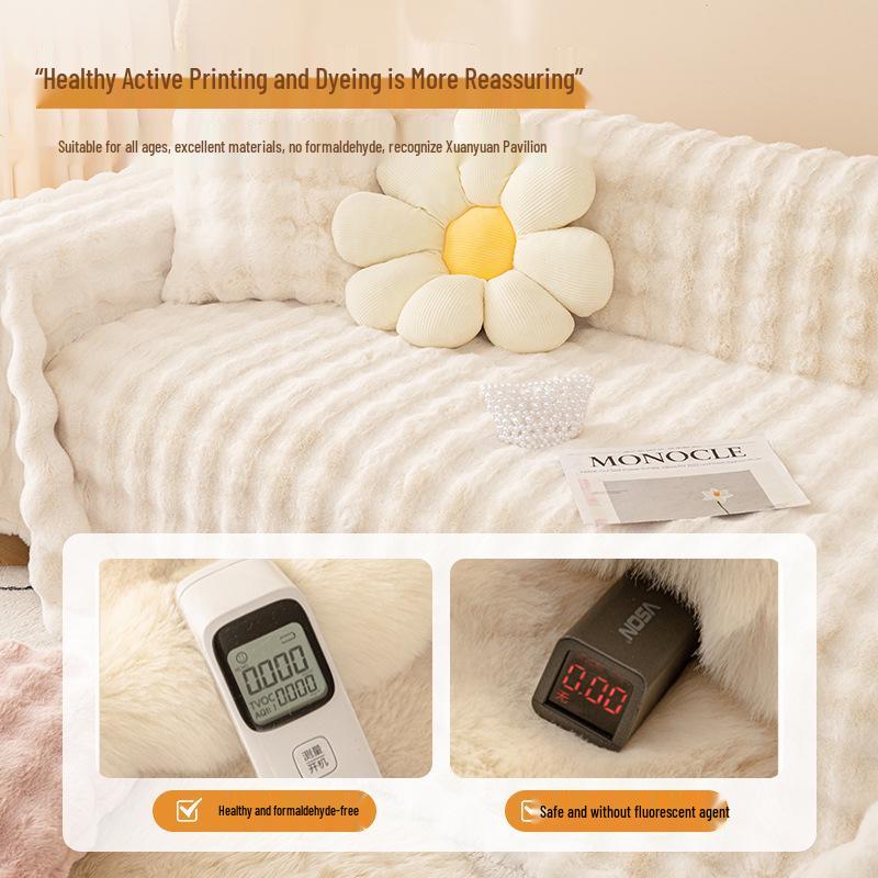 Verdickter Sofaüberwurf aus Kaninchenfellfleece – Weich, flauschig, fusselt nicht und wärmt für Herbst und Winter