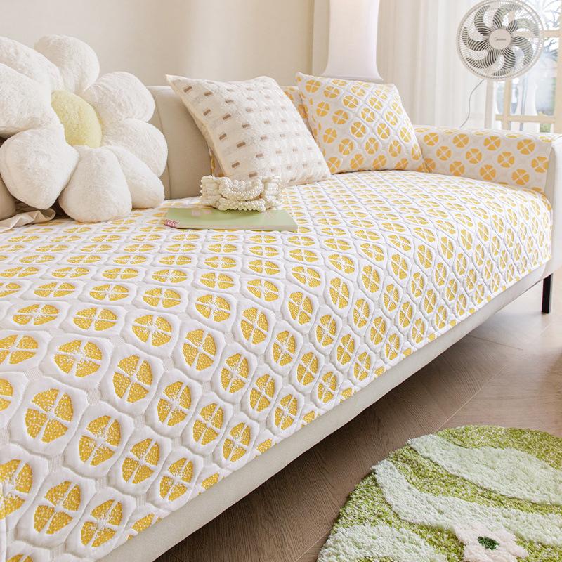 

Idyllic sofa cushion universal in all seasons 2025 new cool silk non-slip high-grade straight row seat cushion cover cloth 70*70cm
