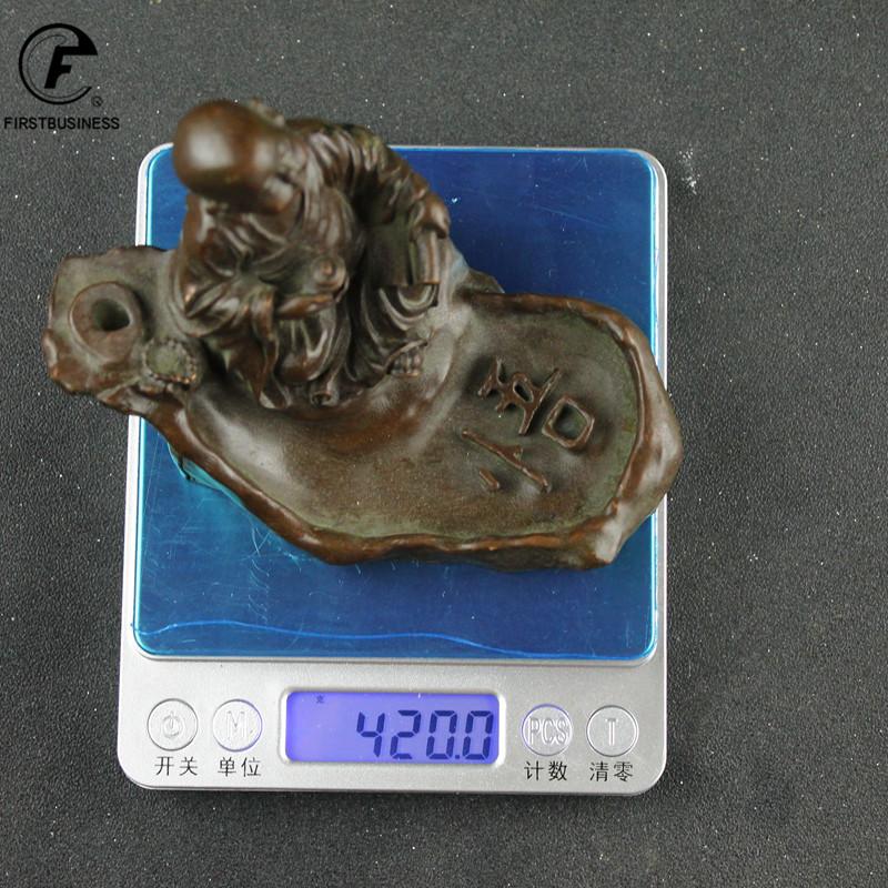 Vintage Brass Buddha Zen Statue Little Monk Sitting Candle Holder Desk Decoration Ornament Sculpture Home Office Desk Decor Gift