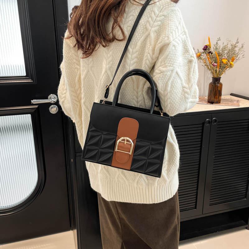 Bag 2025 new fashion foreign style women's handbag large capacity contrasting color niche design single shoulder small square bag