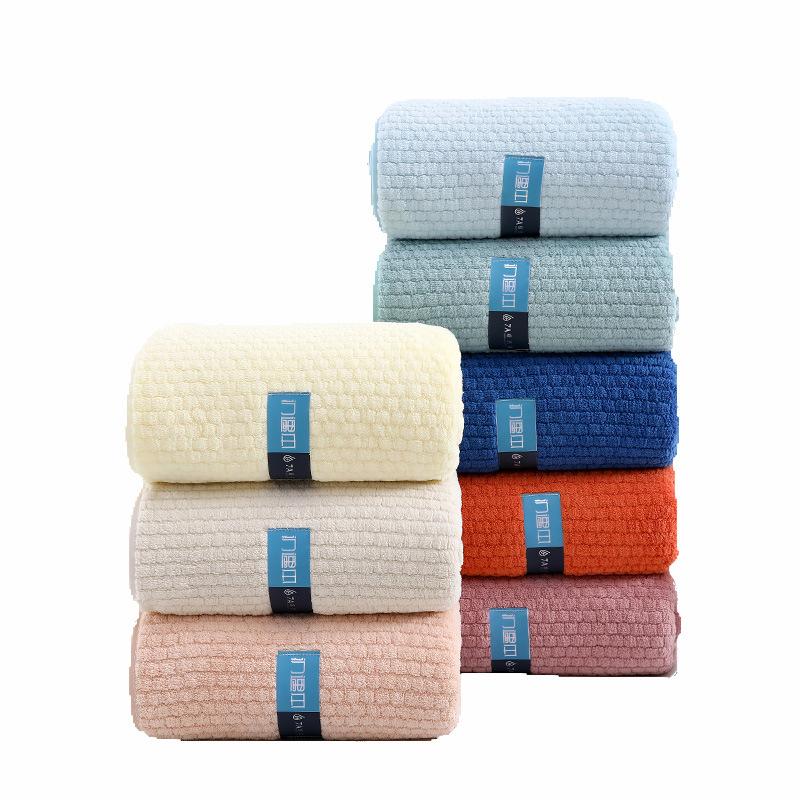 Towel Summer Thin 7 Coral Fleece Grade A Antibacterial Great Wall Grid Large Bath Towel Household Soft Absorbent Bath Towel