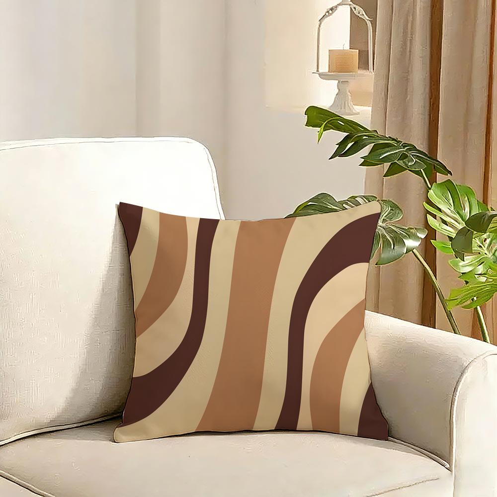 Modern fashion simple geometric Cushion Cover Reversible Plush Pillow Cover Soft Fluffy Home Decor for Sofa Bedroom