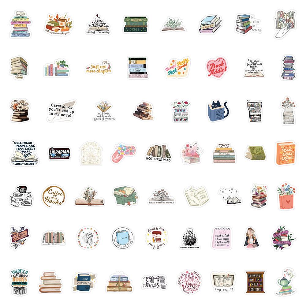 1060Pcs Creative Reading Book Stickers Books Graffiti Decoration Desk Scrapbook Stationery Box Clothes Hanger Decals Toys