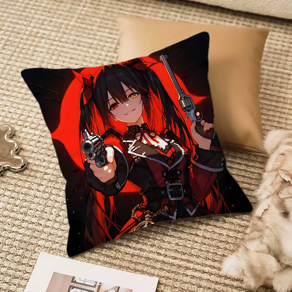 

Tokisaki Kurumi DDate A Live Pillow Case Antidustmite Invisible Zipper Sofa Bed 30x30 cm
